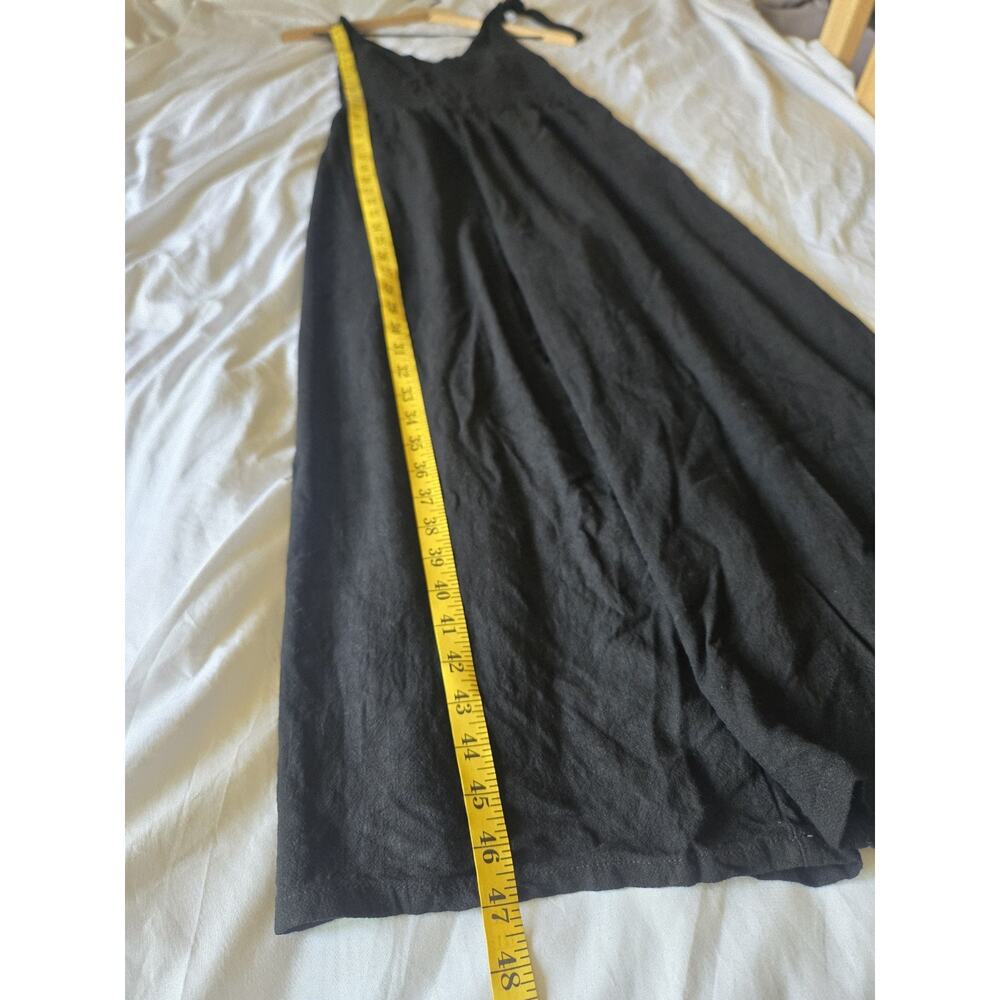 Miou Muse Linen Blend Jumpsuit Wide Leg Boho Lagenlook Minimalist Black Small - Picture 11 of 12